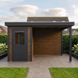 Abri de jardin en bois Mira 4.06x2.59m - 10.51m2 - Ep. 28mm - Traité