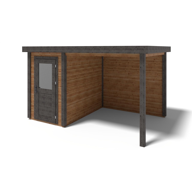 Abri de jardin en bois Mira 4.06x2.59m - 10.51m2 - Ep. 28mm - Traité