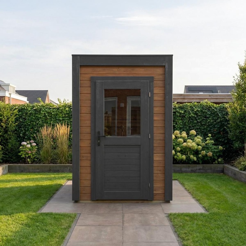 Abri de jardin en bois  1.59x2.59m - 4.12m2 - Ep. 28mm - Traité