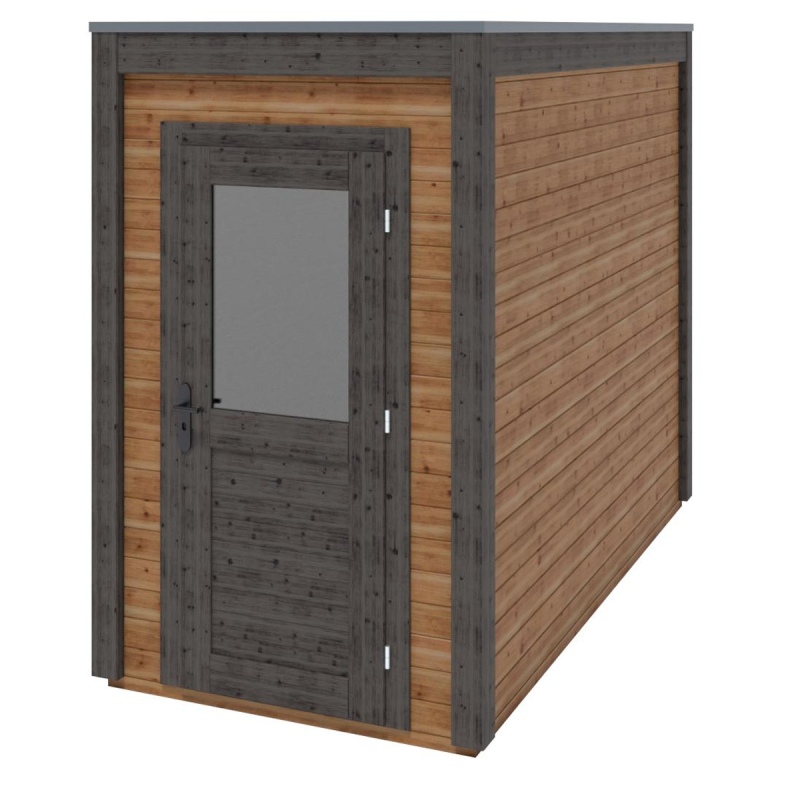 Abri de jardin en bois  1.59x3.09m - 4.91m2 - Ep. 28mm - Traité