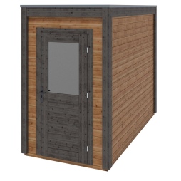 Abri de jardin en bois  1.59x3.09m - 4.91m2 - Ep. 28mm - Traité