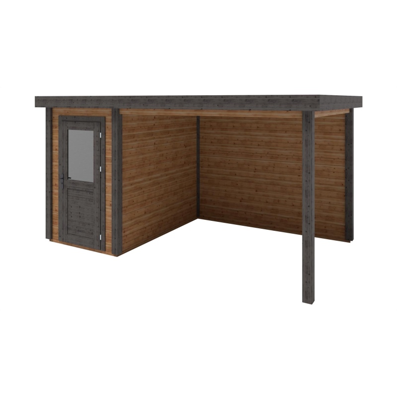 Abri de jardin en bois Mira 4.56x2.59m - 11.81m2 - Ep. 28mm - Traité