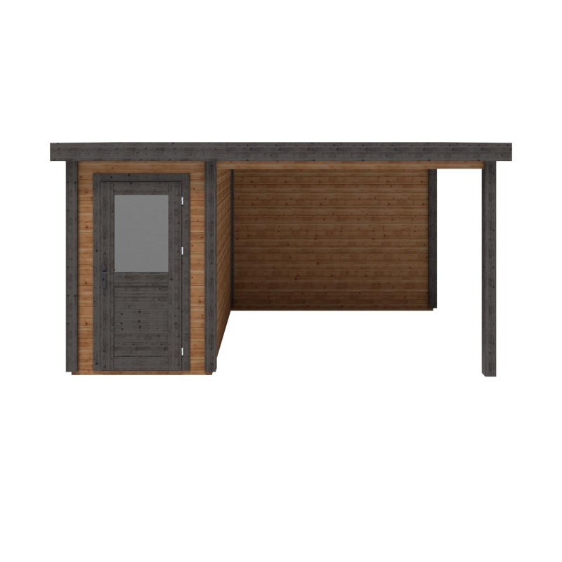 Abri de jardin en bois Mira 4.56x2.59m - 11.81m2 - Ep. 28mm - Traité