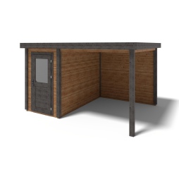Abri de jardin en bois Mira 1.59x3.09m - 12.54m2 - Ep. 28mm - Traité
