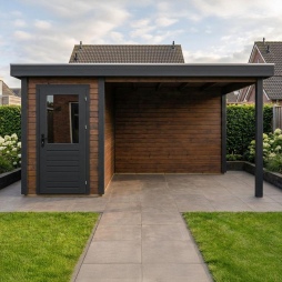 Abri de jardin en bois Mira 1.59x3.09m - 17.18m2 - Ep. 28mm - Traité