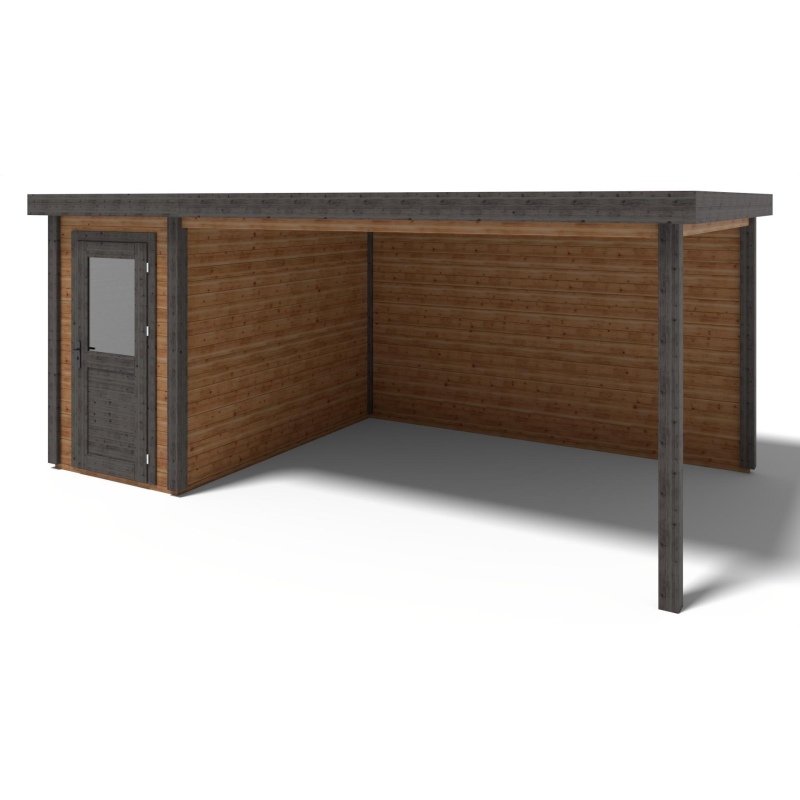 Abri de jardin en bois Mira 1.59x3.09m - 17.18m2 - Ep. 28mm - Traité