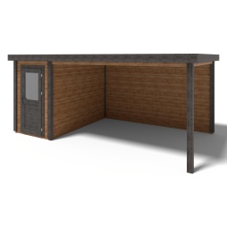 Abri de jardin en bois Mira 1.59x3.09m - 17.18m2 - Ep. 28mm - Traité