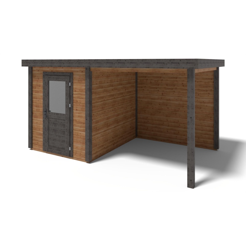 Abri de jardin en bois Vala 2.09x2.59m - 11.81m2 - Ep. 28mm - Traité