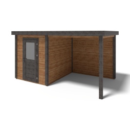 Abri de jardin en bois Vala 2.09x2.59m - 11.81m2 - Ep. 28mm - Traité