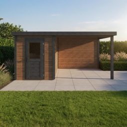 Abri de jardin en bois Vala 5.06x2.59m - 13.1m2 - Ep. 28mm - Traité