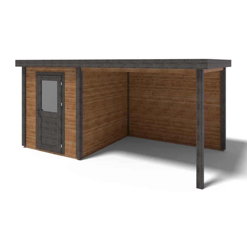 Abri de jardin en bois Vala 5.06x2.59m - 13.1m2 - Ep. 28mm - Traité