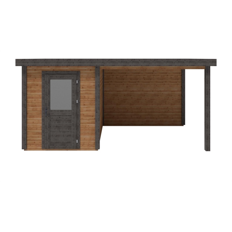 Abri de jardin en bois Vala 5.06x2.59m - 13.1m2 - Ep. 28mm - Traité