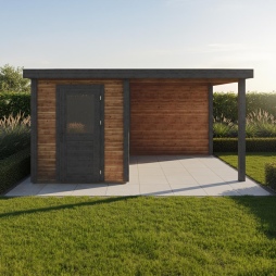 Abri de jardin en bois Vala 4.56x3.09m - 14.1m2 - Ep. 28mm - Traité
