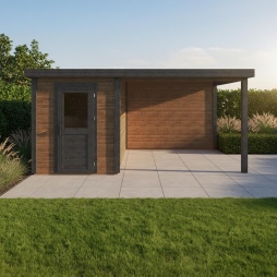 Abri de jardin en bois Vala 5.06x3.09m - 15.63m2 - Ep. 28mm - Traité