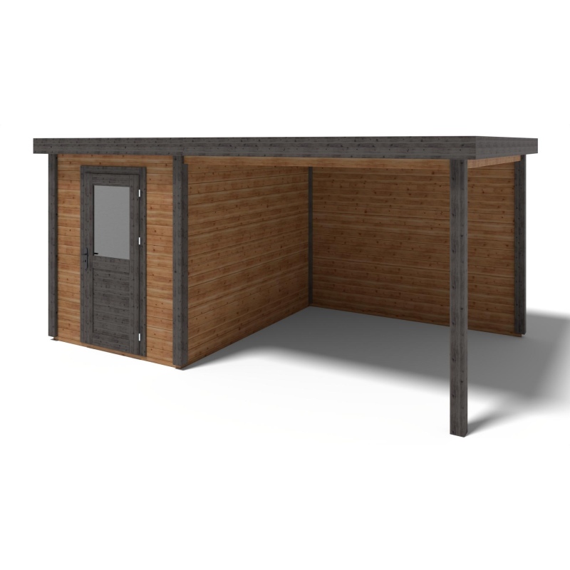 Abri de jardin en bois Vala 5.06x3.09m - 15.63m2 - Ep. 28mm - Traité