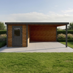 Abri de jardin en bois Vala 2.09x3.09m - 18.72m2 - Ep. 28mm - Traité