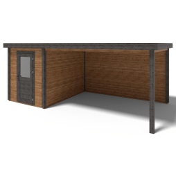 Abri de jardin en bois Vala 2.09x3.09m - 18.72m2 - Ep. 28mm - Traité