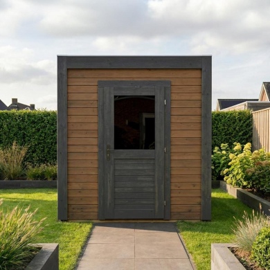 Abri de jardin en bois Luma 2.09x2.09m - 4.37m2 - Ep. 28mm - Traité
