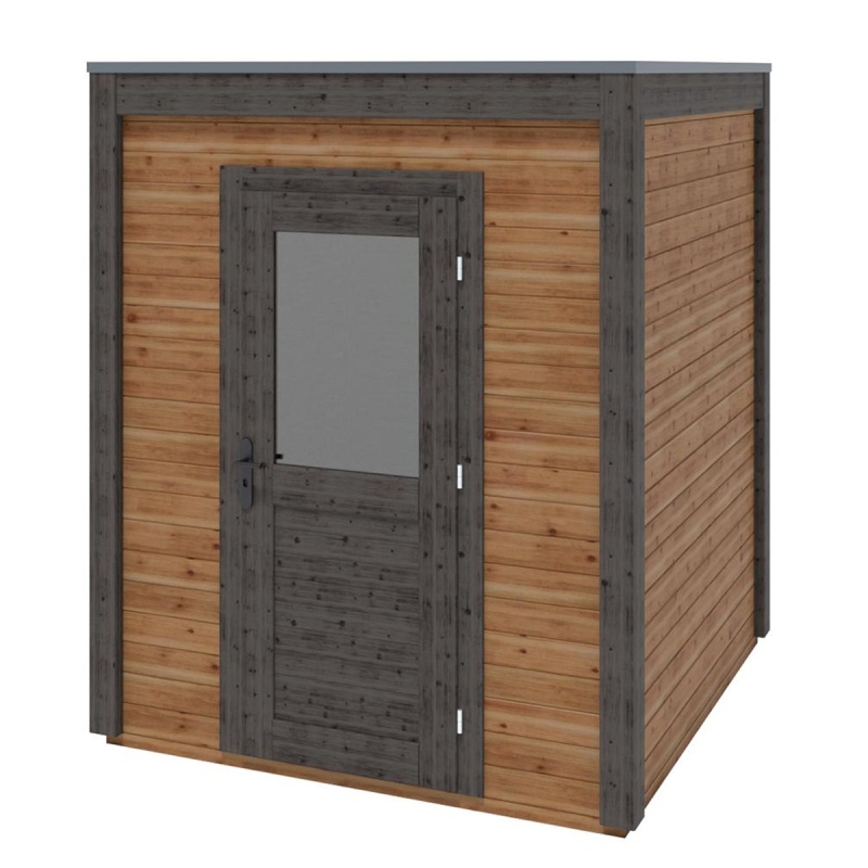 Abri de jardin en bois Luma 2.09x2.09m - 4.37m2 - Ep. 28mm - Traité