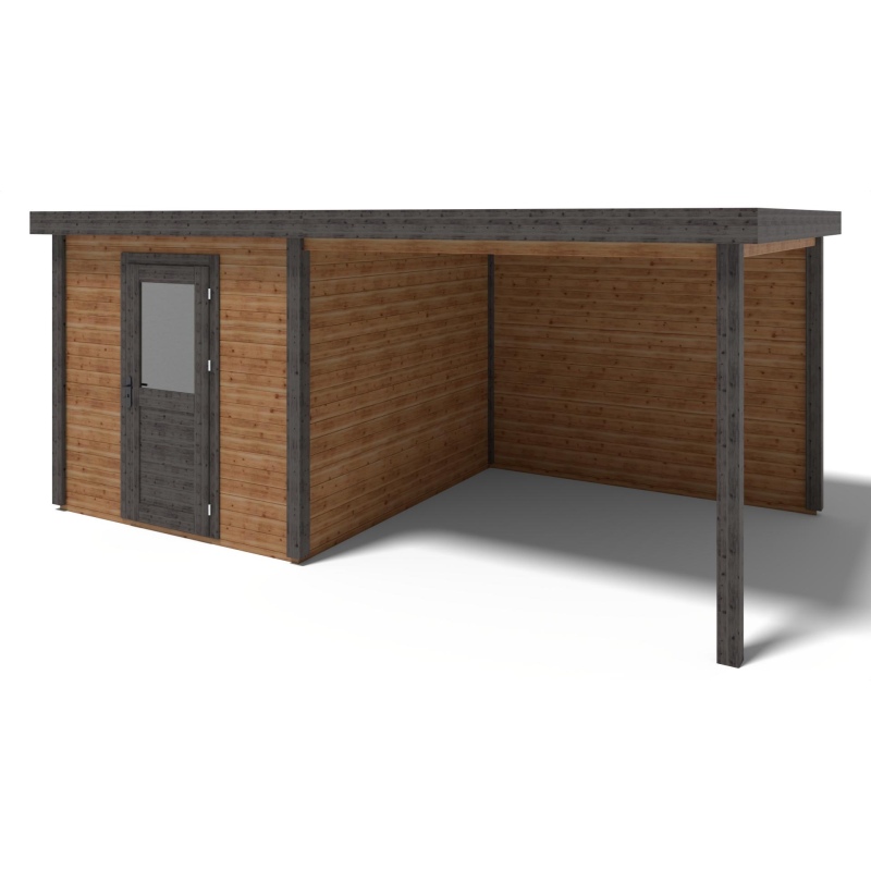 Abri de jardin en bois Rava 2.59x3.09m - 17.18m2 - Ep. 28mm - Traité