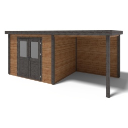 Abri de jardin en bois Aura 5.56x2.59m - 14.4m2 - Ep. 28mm - Traité