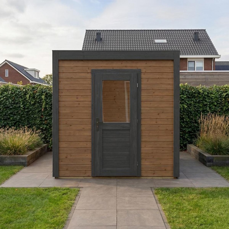 Abri de jardin en bois Nexa 2.59x1.59m - 4.12m2 - Ep. 28mm - Traité