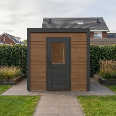 Abri de jardin en bois Nexa 2.59x2.59m - 6.71m2 - Ep. 28mm - Traité