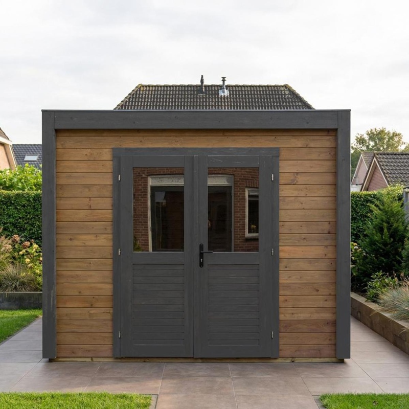 Abri de jardin en bois Sora 3.09x2.59m - 8m2 - Ep. 28mm - Traité