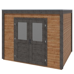 Abri de jardin en bois Sora 3.09x2.59m - 8m2 - Ep. 28mm - Traité