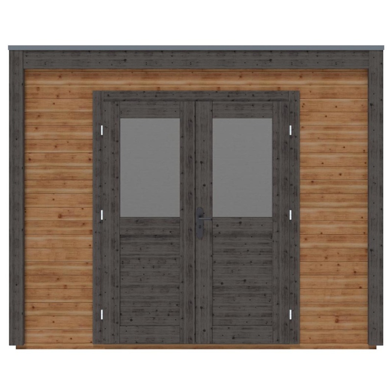 Abri de jardin en bois Sora 3.09x2.59m - 8m2 - Ep. 28mm - Traité