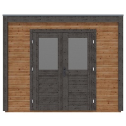 Abri de jardin en bois Sora 3.09x2.59m - 8m2 - Ep. 28mm - Traité