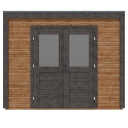 Abri de jardin en bois Sora 3.09x3.09m - 9.55m2 - Ep. 28mm - Traité