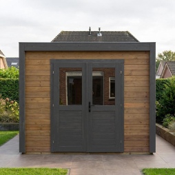 Abri de jardin en bois Sora 3.09x4.09m - 12.64m2 - Ep. 28mm - Traité