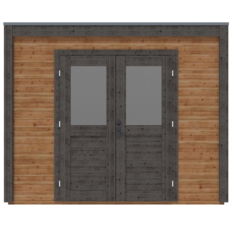 Abri de jardin en bois Sora 3.09x4.09m - 12.64m2 - Ep. 28mm - Traité