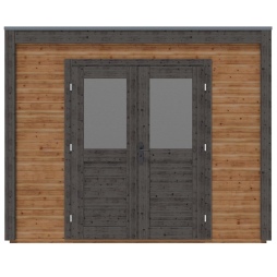 Abri de jardin en bois Sora 3.09x4.09m - 12.64m2 - Ep. 28mm - Traité