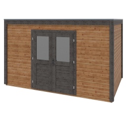 Abri de jardin en bois Nova 4.09x2.59m - 10.59m2 - Ep. 28mm - Traité