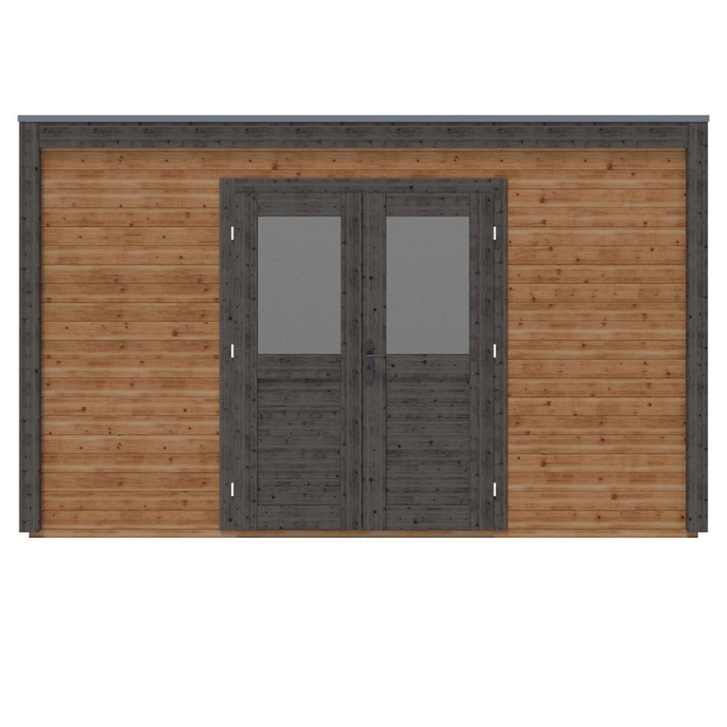 Abri de jardin en bois Nova 4.09x2.59m - 10.59m2 - Ep. 28mm - Traité