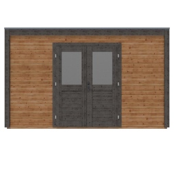 Abri de jardin en bois Nova 4.09x2.59m - 10.59m2 - Ep. 28mm - Traité