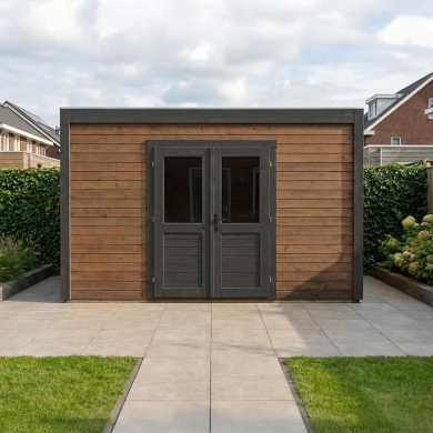 Abri de jardin en bois Nova 4.09x3.09m - 12.64m2 - Ep. 28mm - Traité