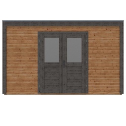 Abri de jardin en bois Nova 4.09x3.09m - 12.64m2 - Ep. 28mm - Traité