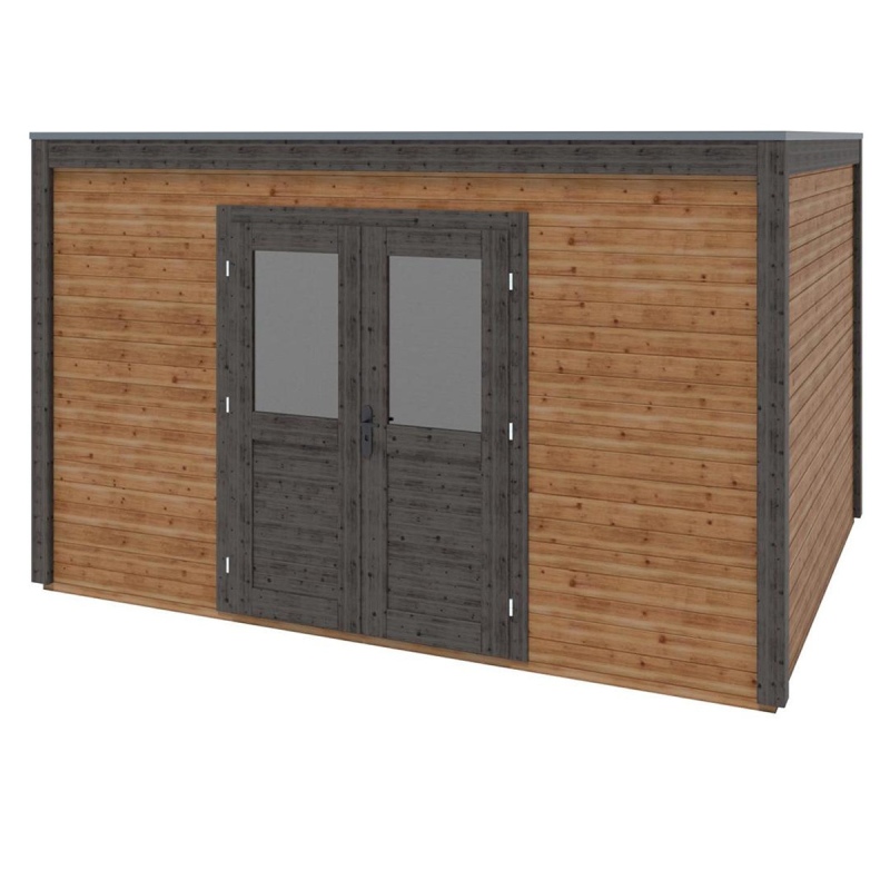 Abri de jardin en bois Nova 4.09x3.09m - 12.64m2 - Ep. 28mm - Traité