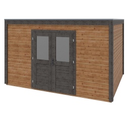 Abri de jardin en bois Nova 4.09x3.09m - 12.64m2 - Ep. 28mm - Traité