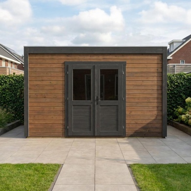Abri de jardin en bois Nova 4.09x4.09m - 16.73m2 - Ep. 28mm - Traité