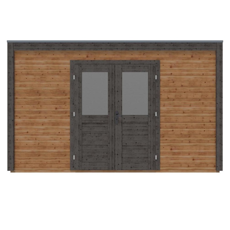 Abri de jardin en bois Nova 4.09x4.09m - 16.73m2 - Ep. 28mm - Traité