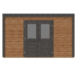 Abri de jardin en bois Nova 4.09x4.09m - 16.73m2 - Ep. 28mm - Traité