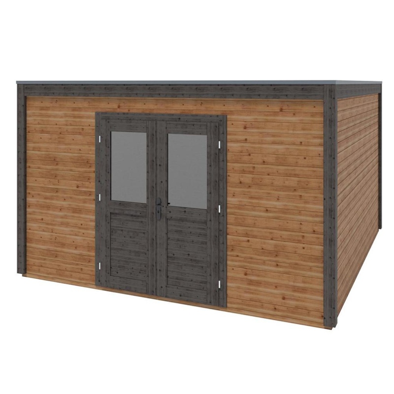Abri de jardin en bois Nova 4.09x4.09m - 16.73m2 - Ep. 28mm - Traité