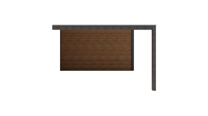 Abri de jardin en bois MC 3.97x3.09m - 12.27m2 - Ep. 28mm - Traité