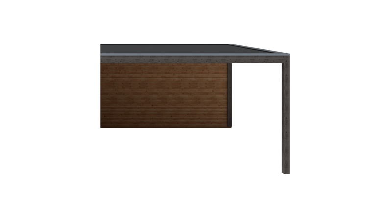 Abri de jardin en bois MC 3.97x4.09m - 16.24m2 - Ep. 28mm - Traité