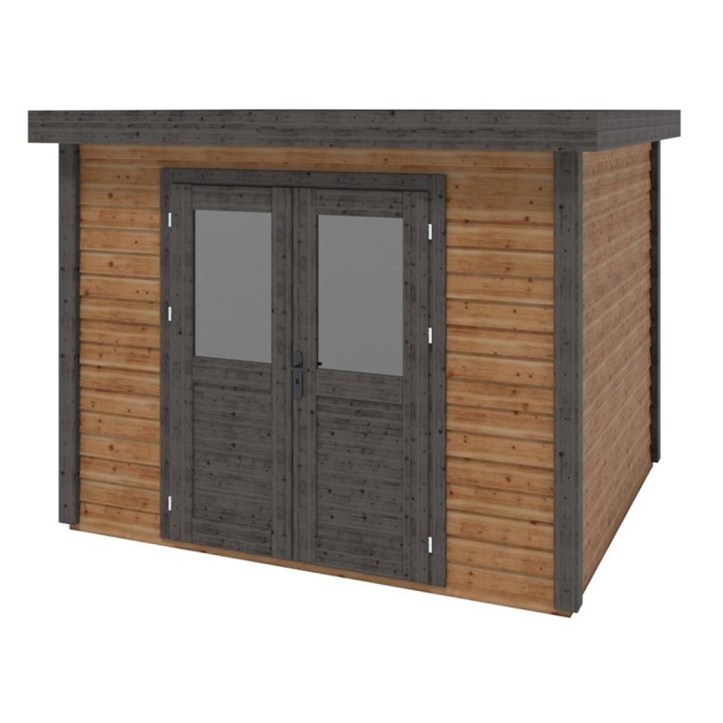 Abri de jardin en bois Aura 3.09x2.59m - 8m2 - Ep. 28mm - Traité