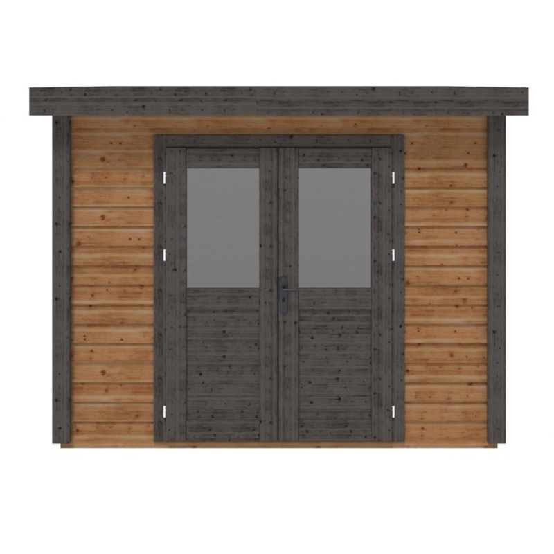 Abri de jardin en bois Aura 3.09x2.59m - 8m2 - Ep. 28mm - Traité